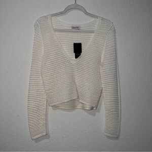 NWT Bebe Open Stitch Ottoman Long sleeve Top